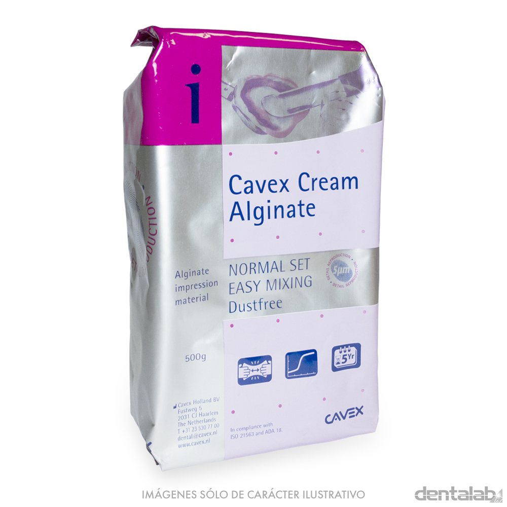 Alginato Cream Elástico no Cromático 5 Micrones CAVEX x 500g