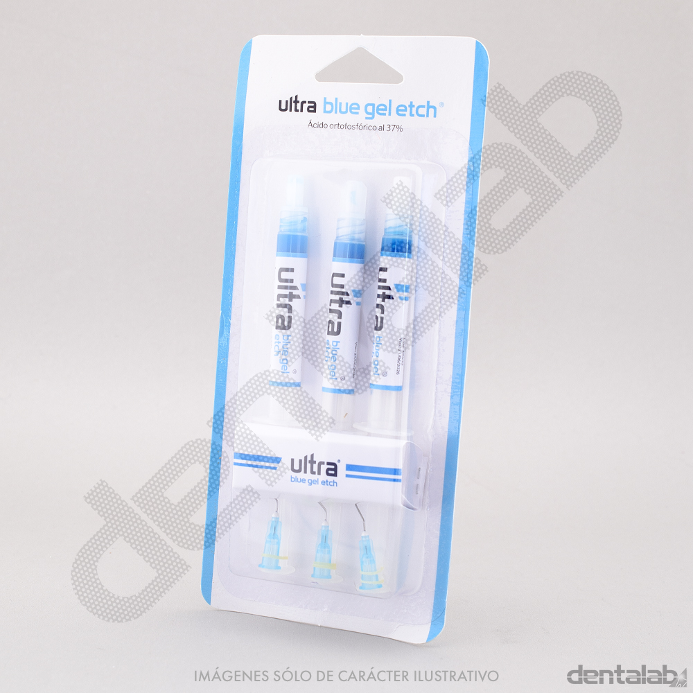 Gel Ácido Fosfórico Grabador Blue Etch 37% Ultra • 3 Jeringas x 3g