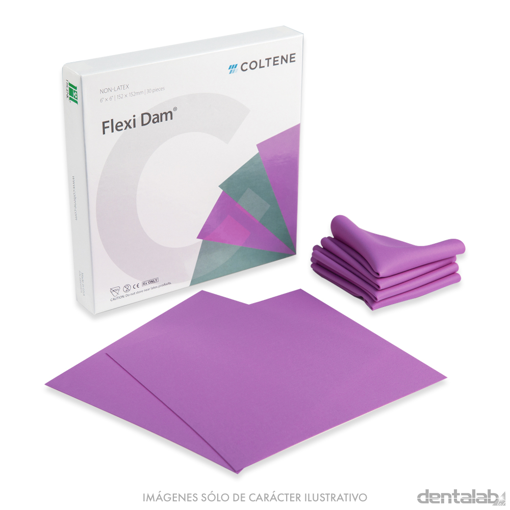 Goma Dique Flexidam Violeta sin Latex 6 x 6 COLTENE x 30 und.