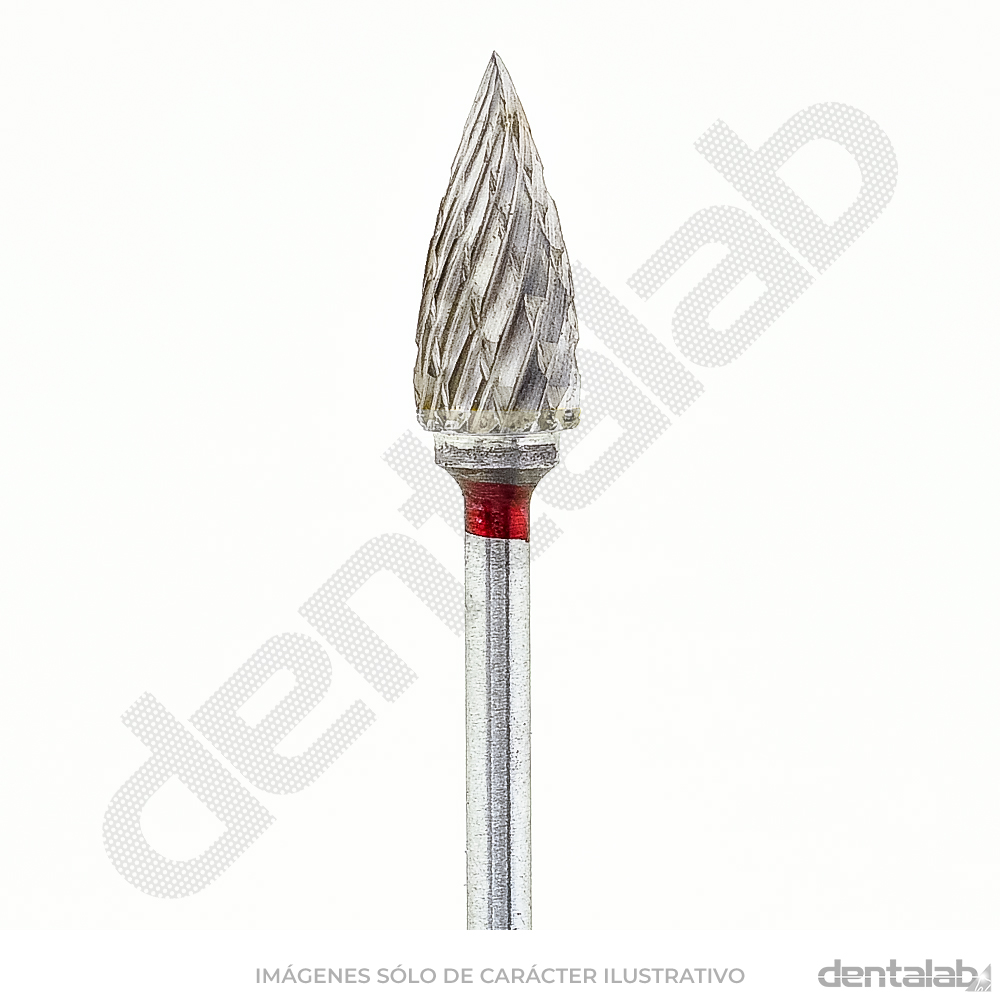 Fresón Carburo de Tungsteno • Rojo (Fino) • Ojiva • Filo Cruzado
