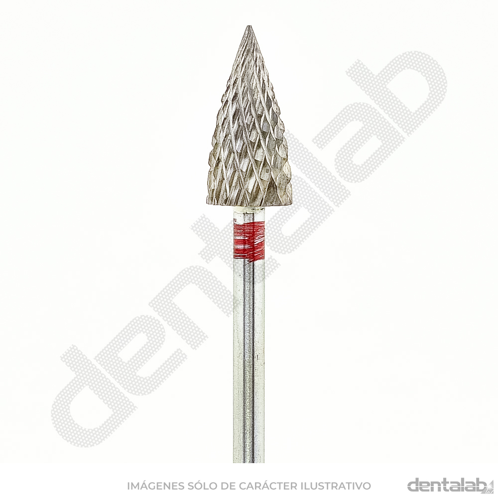 Fresón Carburo de Tungsteno • Rojo (Fino) • Ojiva • Filo Cruzado