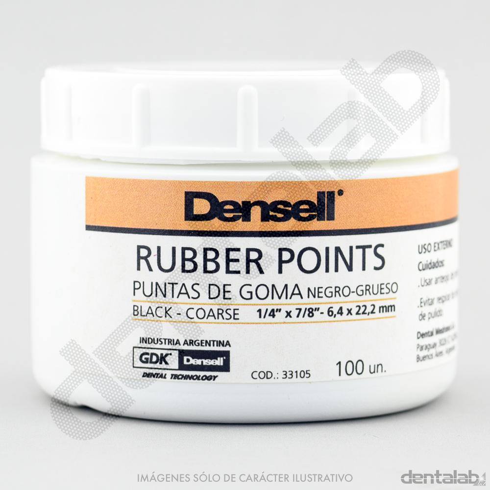 Goma Punta Negra Densell x 100 und.