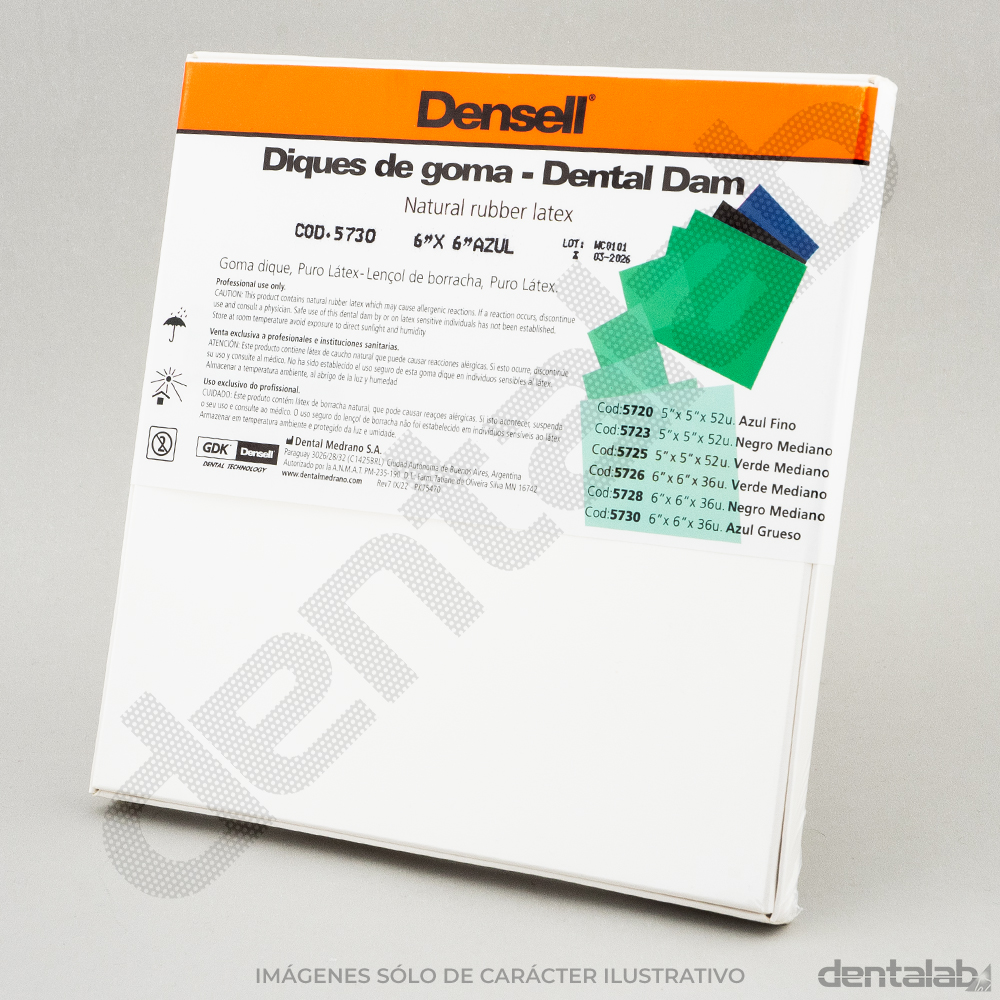 Goma Dique Densell Azul 6 x 6 x 36 und.