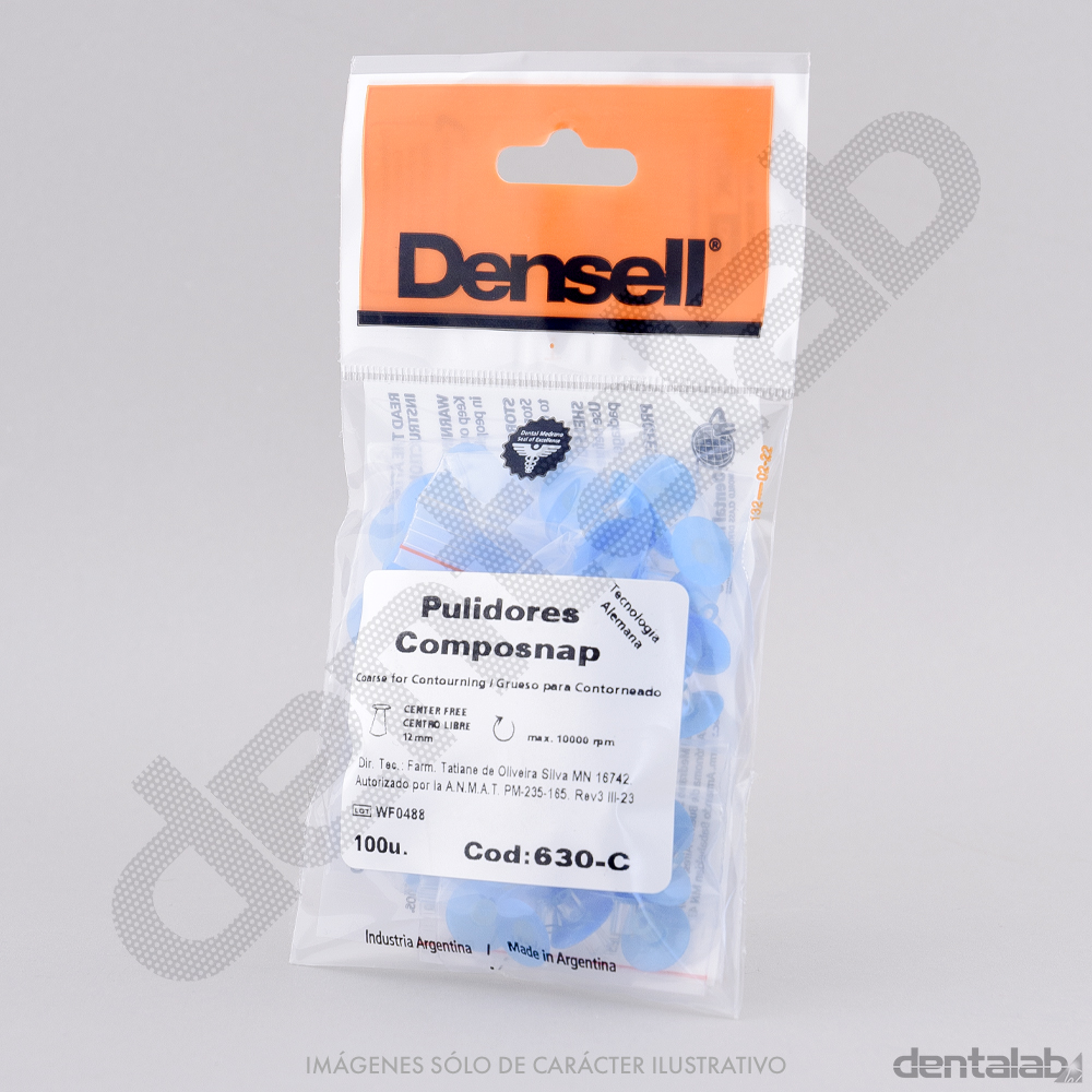Discos CompoSnap Grueso 12mm Azul Densell x 100 und.