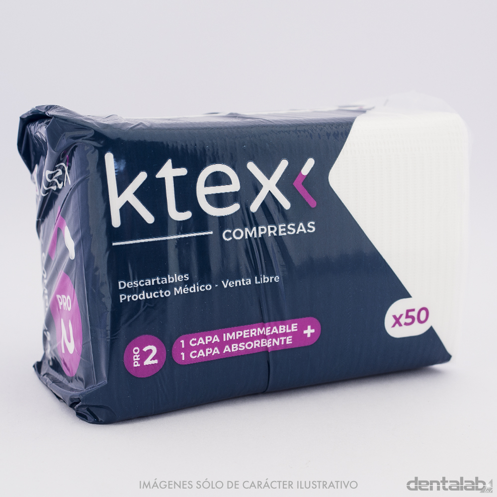 Compresas Pro2 K-tex Blancas x 50 und.