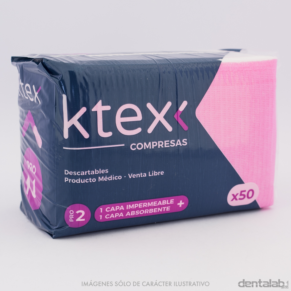 Compresas Pro2 K-tex Rosa x 50 und.