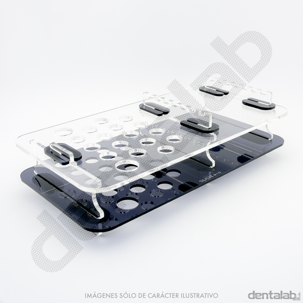 Organizador Slide G10 para Jeringas e Instrumental (16+2) • Negro • VEESLIDE