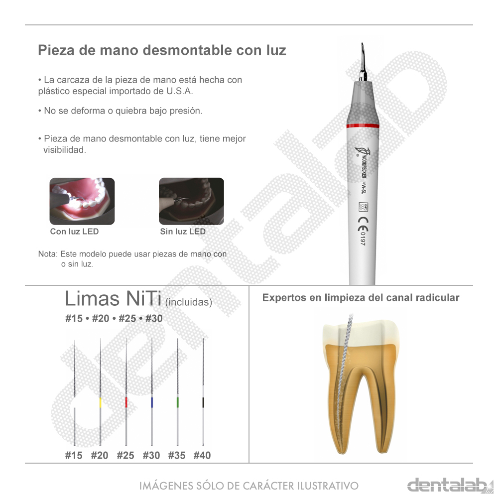 Cavitador Piezoeléctrico WOODPECKER UDS-E • LED • Función ENDO • con Reservorio