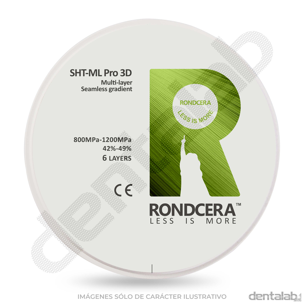 Disco de Zirconio  RONDCERA SHT-ML PRO 3D C3 98 X 14mm